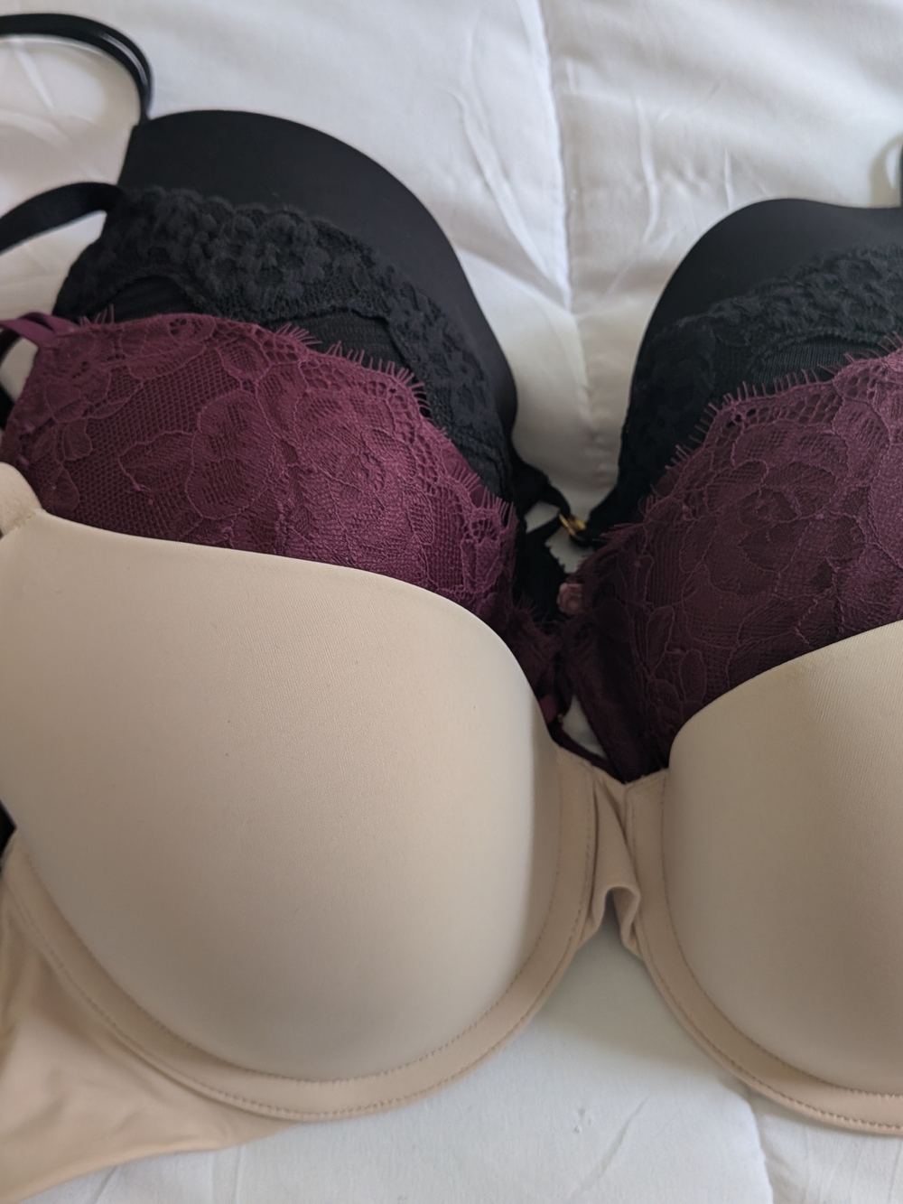 Brand New VS, Bra Bundle Victoria Secret - 2 Black, 1 Burgundy, 1 Nude